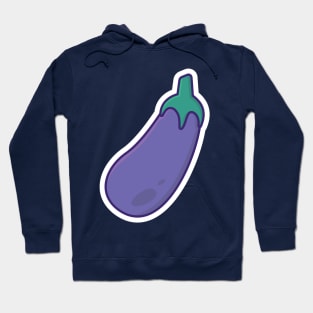 Purple Eggplant vegetable vector illustration. Food nature icon concept. Healthy vegetable purple eggplant Front view icon design on orange background. Hoodie